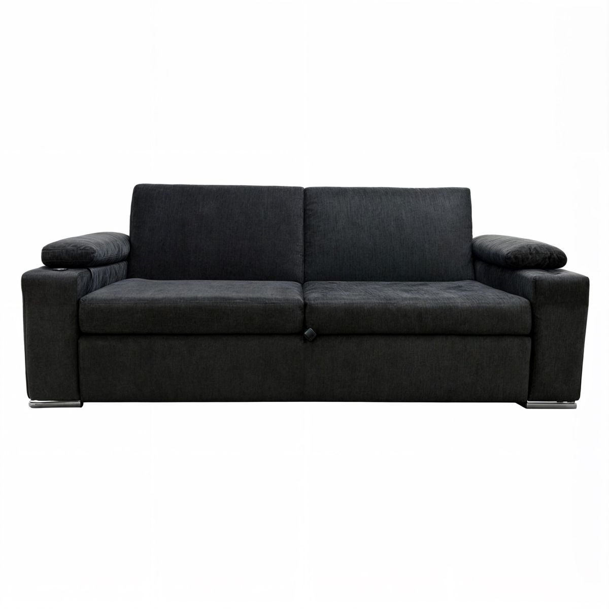 GENERICO - Sofá Cama Lineal Marsella + Porta Vasos 2 Plz - Negro