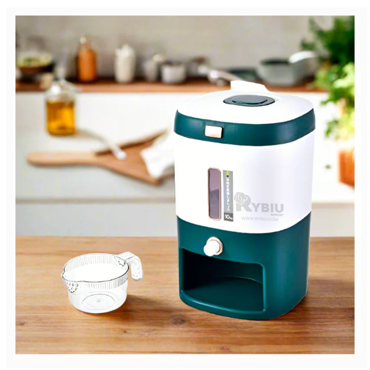 GENERICO - Dispensador de Cereales 10 kg en Verde Y+Papel de Regalo