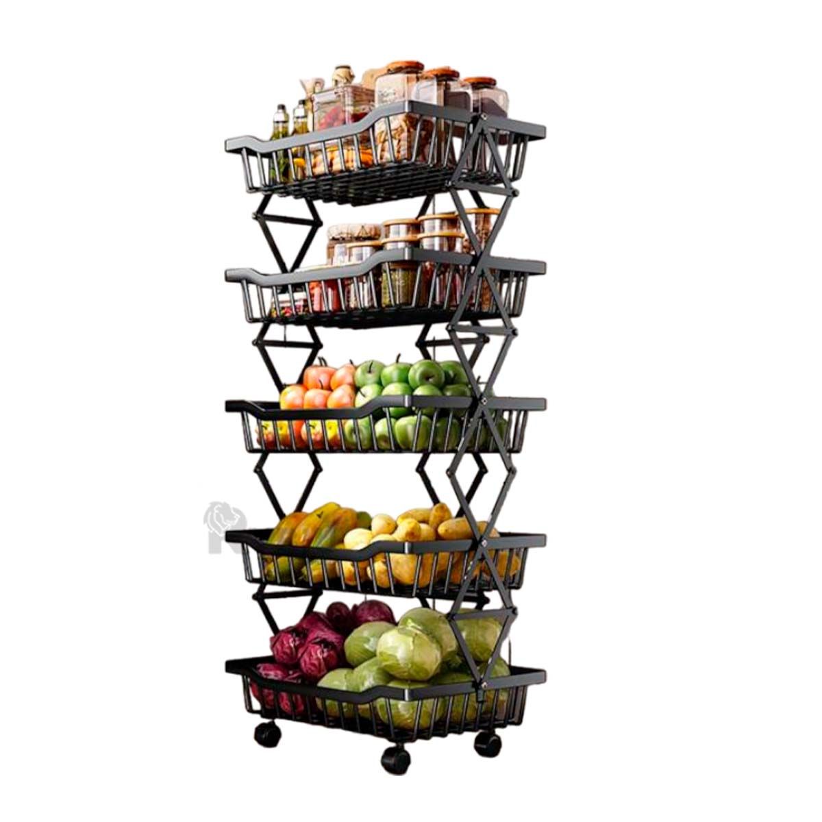 GENERICO - Organizador Ligero de 5 Pisos Negro Y+Envoltorio de Regalo