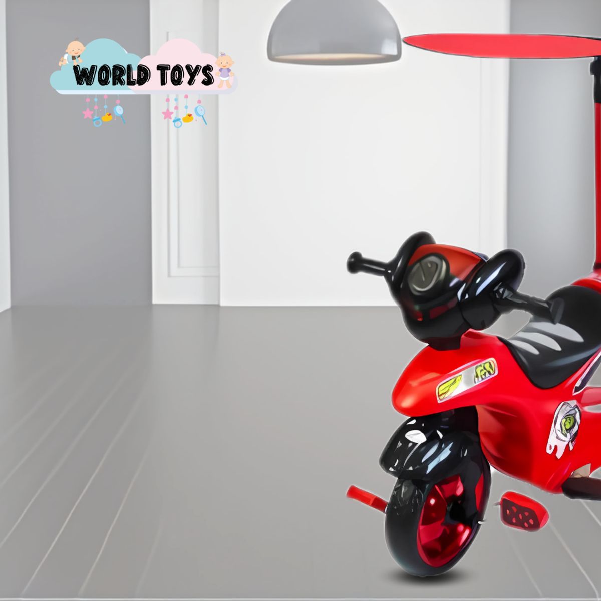 KIDS - Moto a Pedal con Guiador «SPEEDY TRI» Rojo