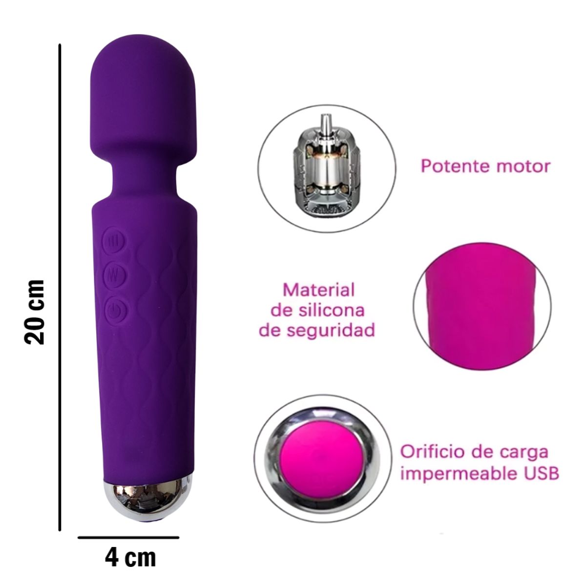 GENERICO - Vibrador estimulador de clítoris 20 modos y 8 velocidades con relieve