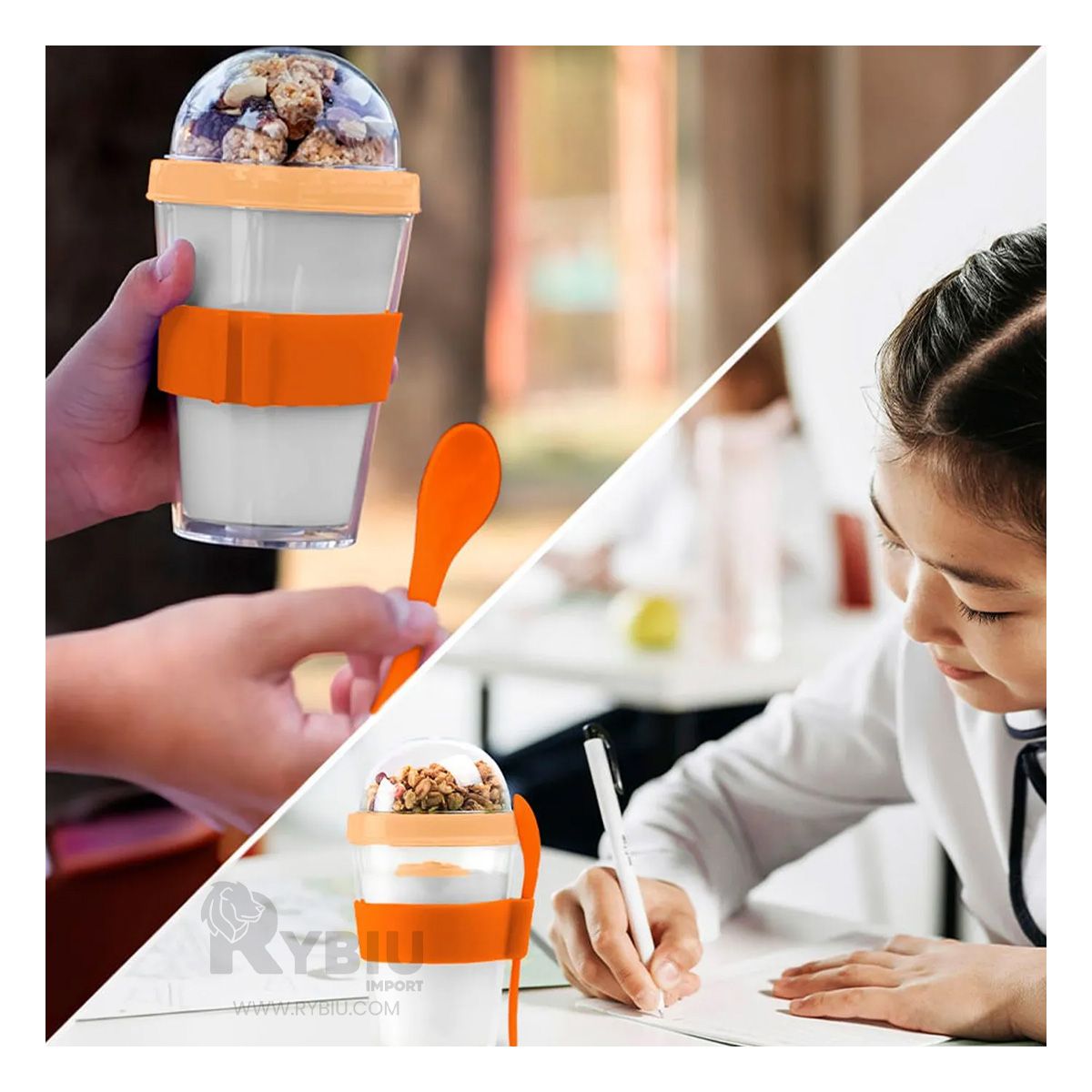 GENERICO - Pocillo de Liquido 350ML Anaranjado Y+Post-it Adhesivos