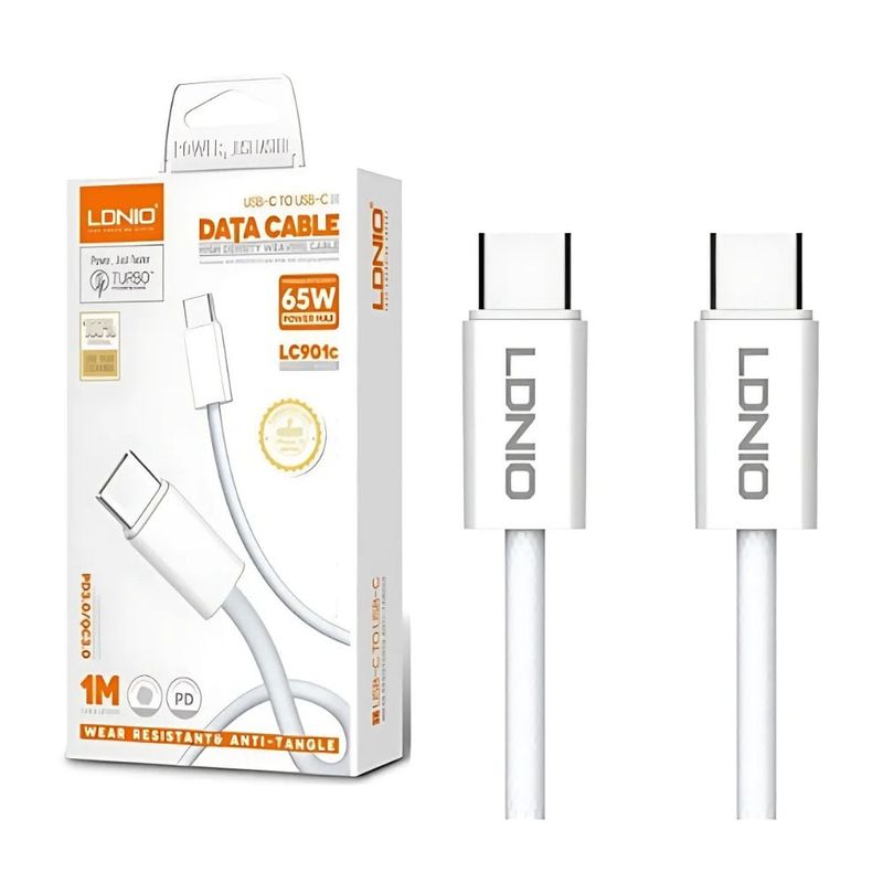 GENERICO - Cable de carga rápida LDNIO LC901C de 65W tipo C a C