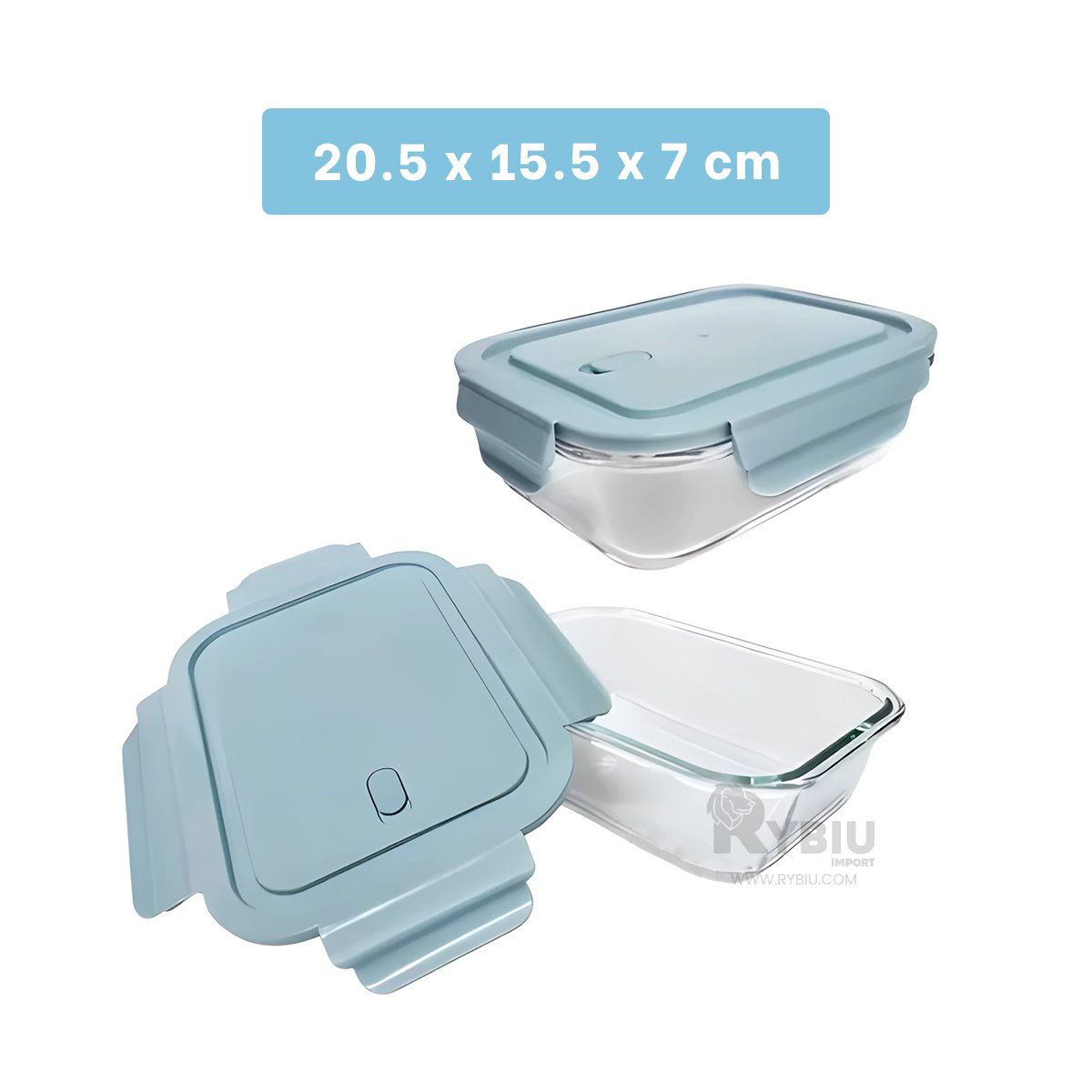 GENERICO - Envase para Alimentos de Tapa Celeste Y+Ligas de Regalo