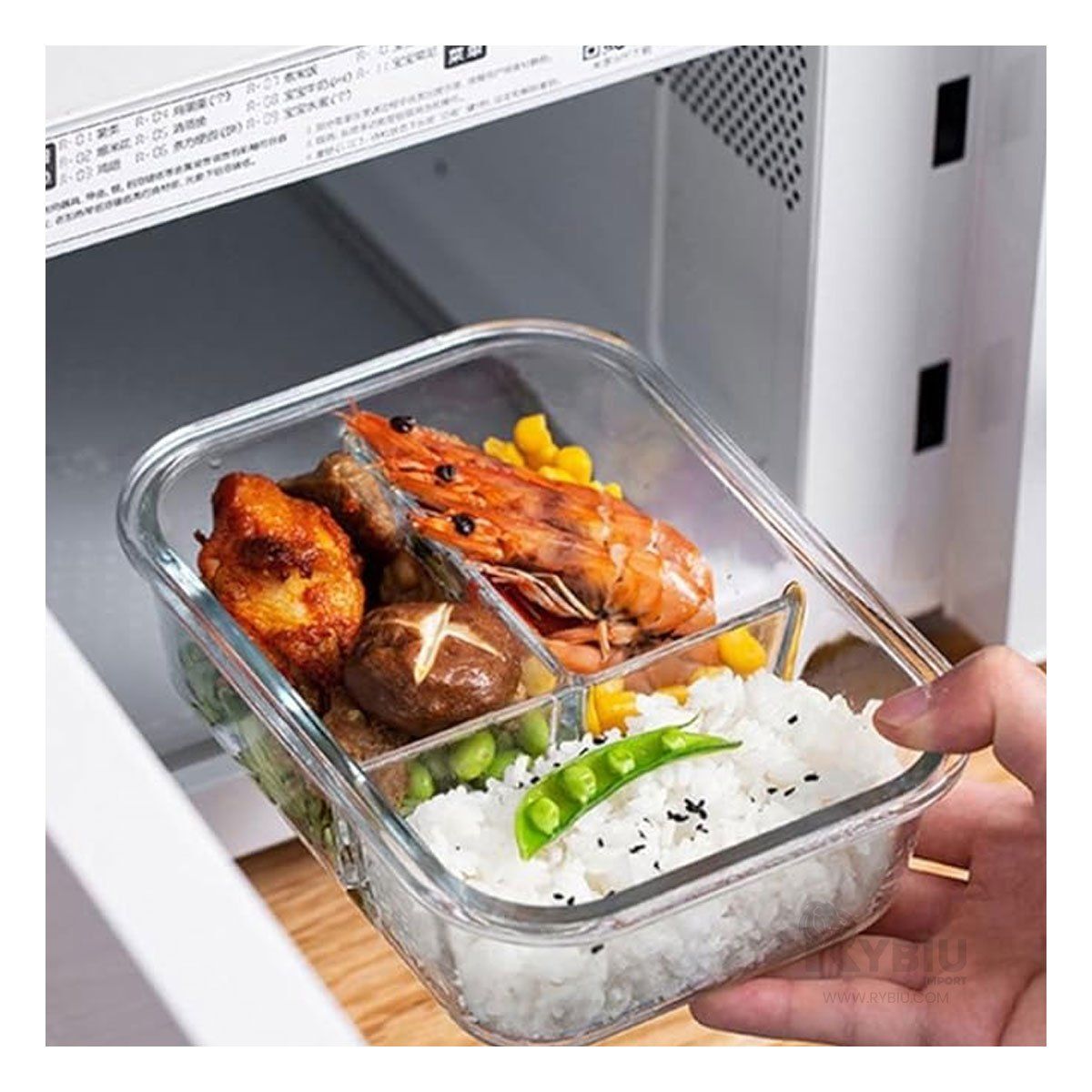 GENERICO - Envase para Alimentos de Tapa Celeste Y+Ligas de Regalo