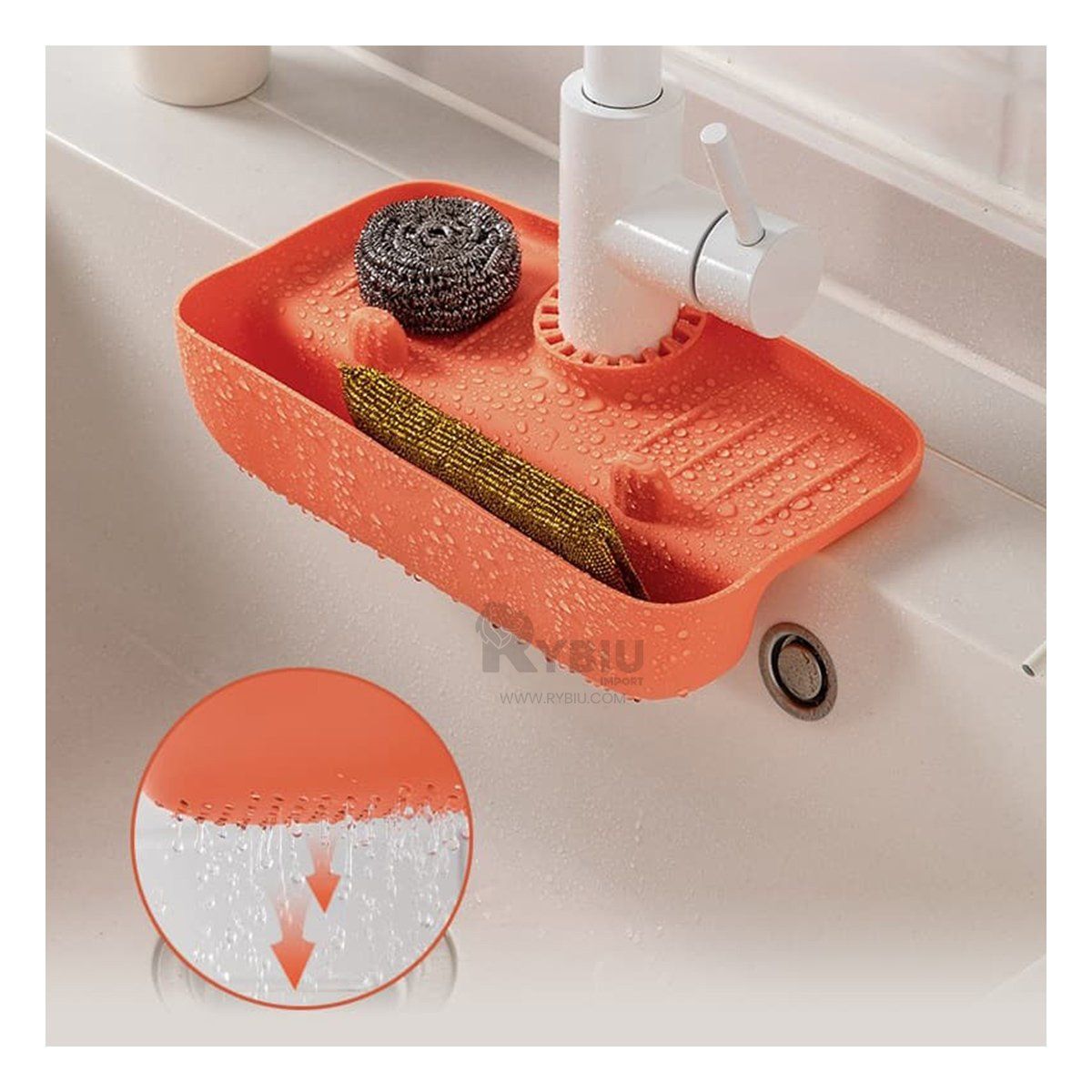 GENERICO - Escurridor de Lavado en Color Anaranjado Y+Papel de Regalo