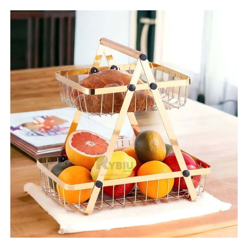 GENERICO - Frutero para Verduras en Color Dorado Y+Regalo Agendita