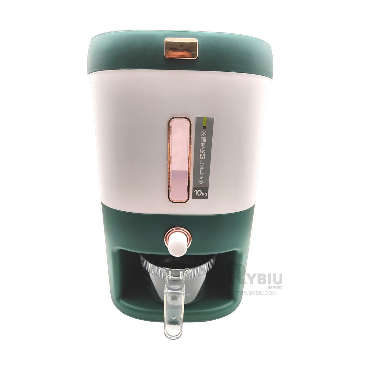 RYBIU IMPORT - Dispensador de Cereales 10 kg en Verde Y+Papel de Regalo