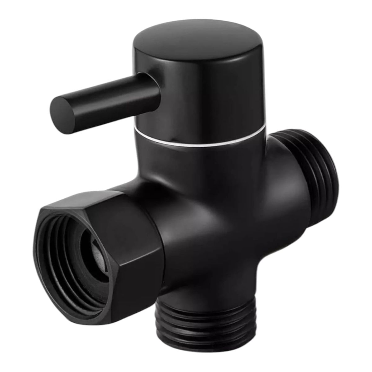 GENERICO - Válvula Desviadora para Cabezal de Ducha o bidé Negro Mate en Acero