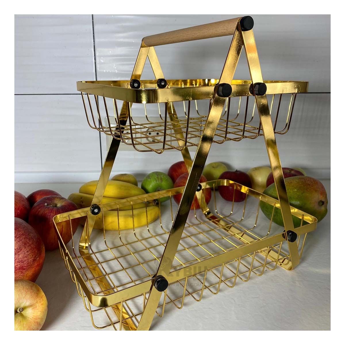 GENERICO - Frutero Versatil para tu Hogar en Dorado Y+Papel de Regalo