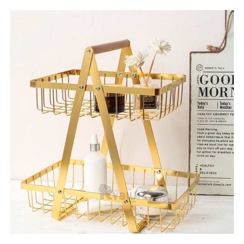 GENERICO - Organizador Moderno en Dorado Y+Regalo Ligas para Peinar