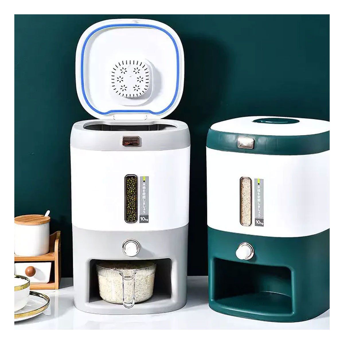 GENERICO - Dispensador para Arroz y Cereales 10 kg en Color Plomo