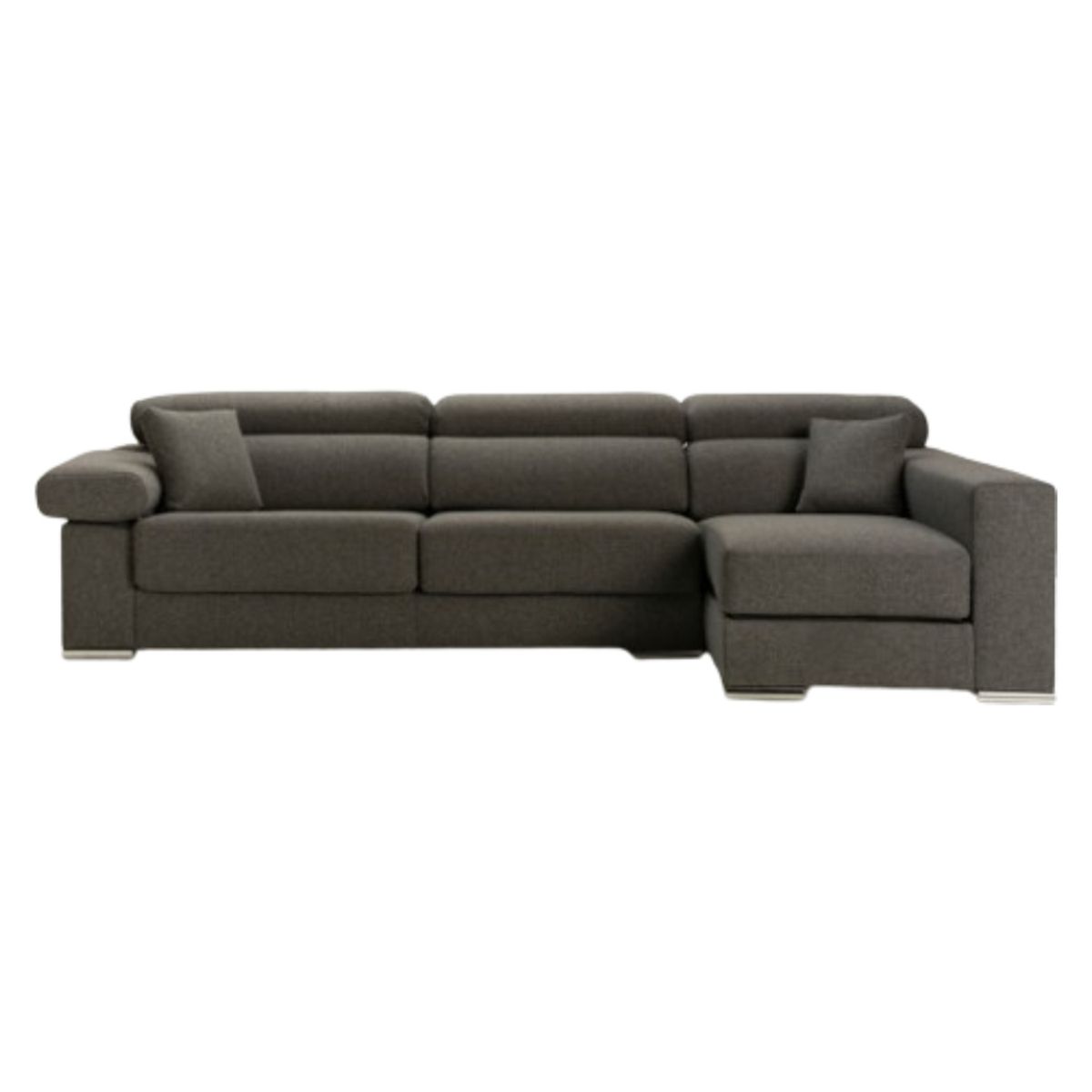 YOLODECORO - Seccional con Chaise Longue a la Derecha Dolmen Gris Oscuro