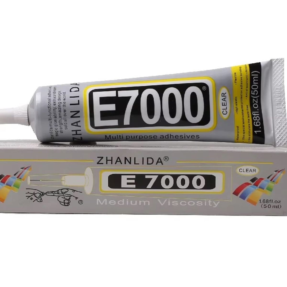 GENERICO - Pegamento E7000 50ml Transparente Ropa Joyas Celulares