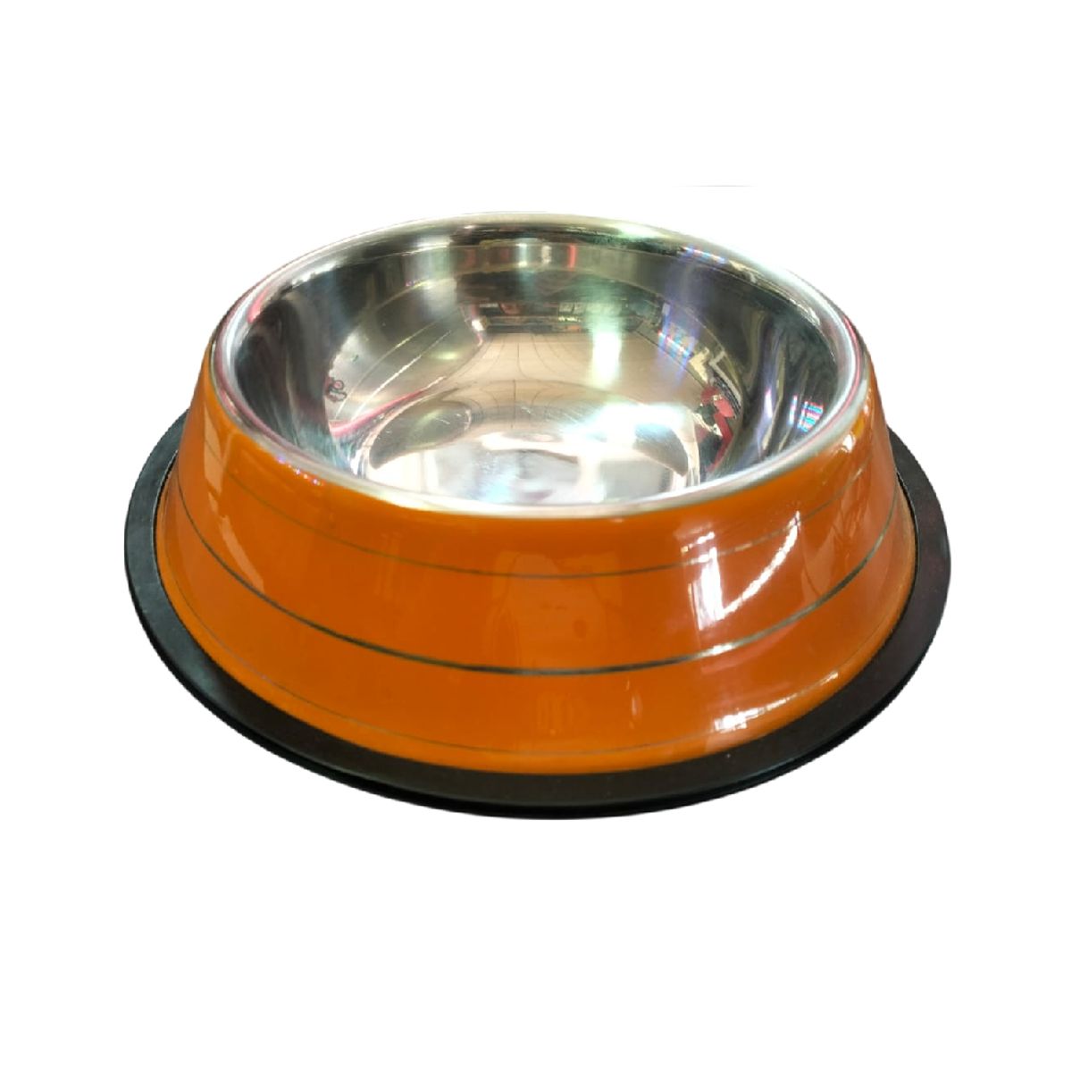 GENERICO - Plato color naranja para mascotas de acero diámetro 12cm