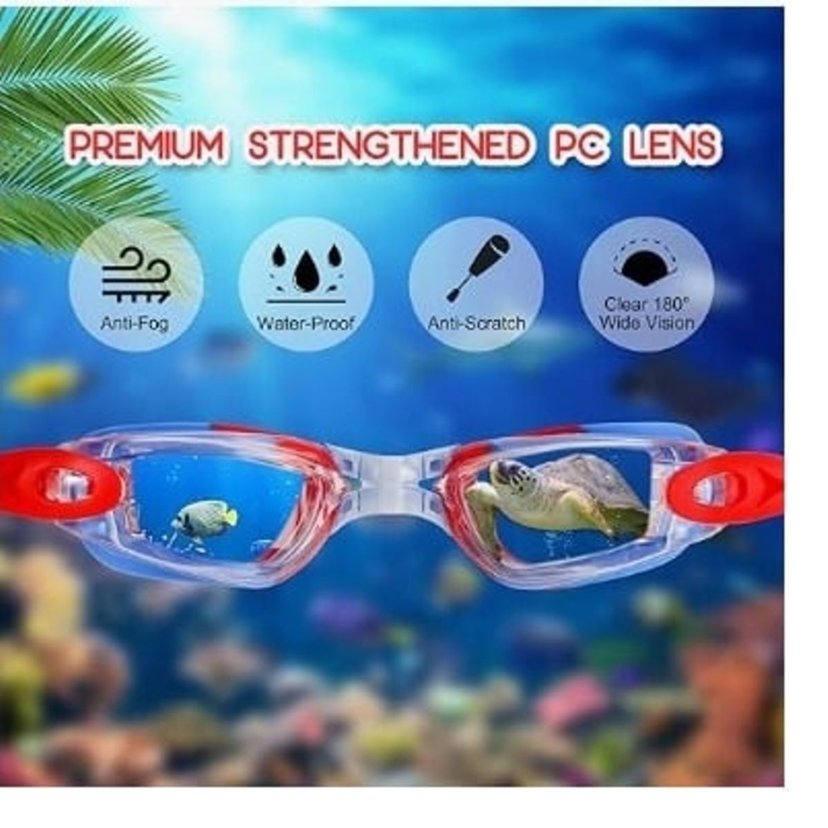 GENERICO - Lentes Natación Grises HD Protección UV azul