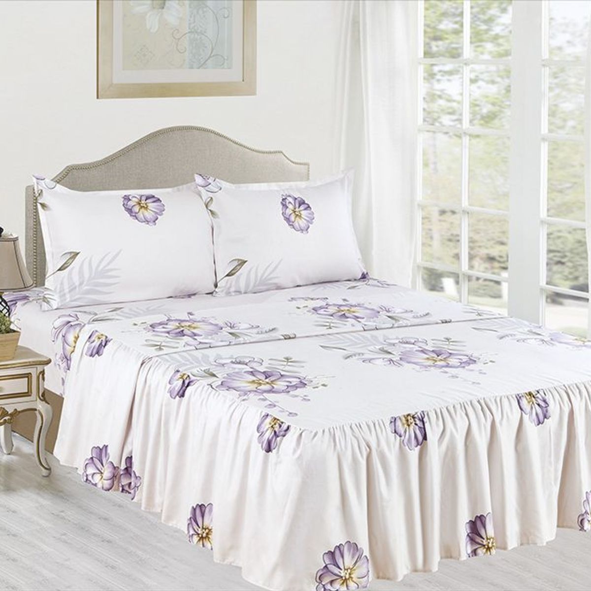 CASATEX - Juego de Sábanas Con Blonda 4 Piezas - 1.5 Plazas Casatex