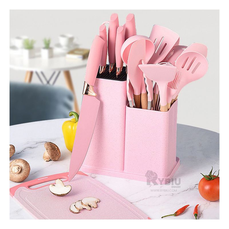 GENERICO - Pack de Utensilios Util en Rosado Y+Banderitas Adhesivas