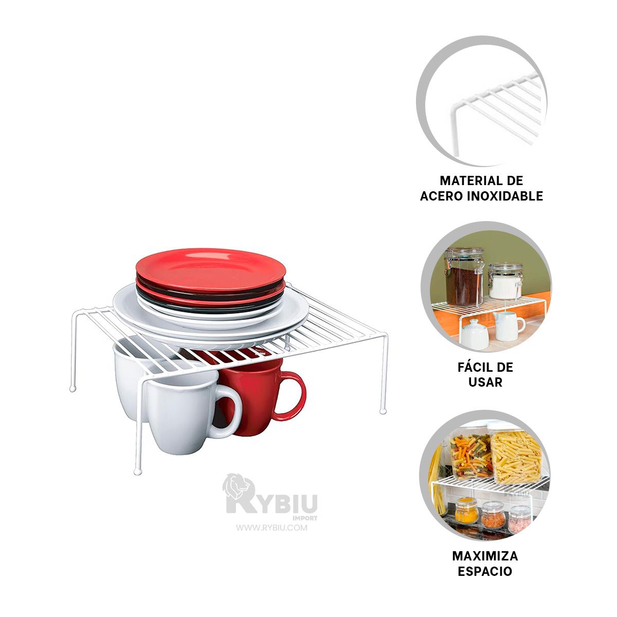 RYBIU IMPORT - Divisor Metalizado en Color Blanco 4P Y+Post-it Adhesivos