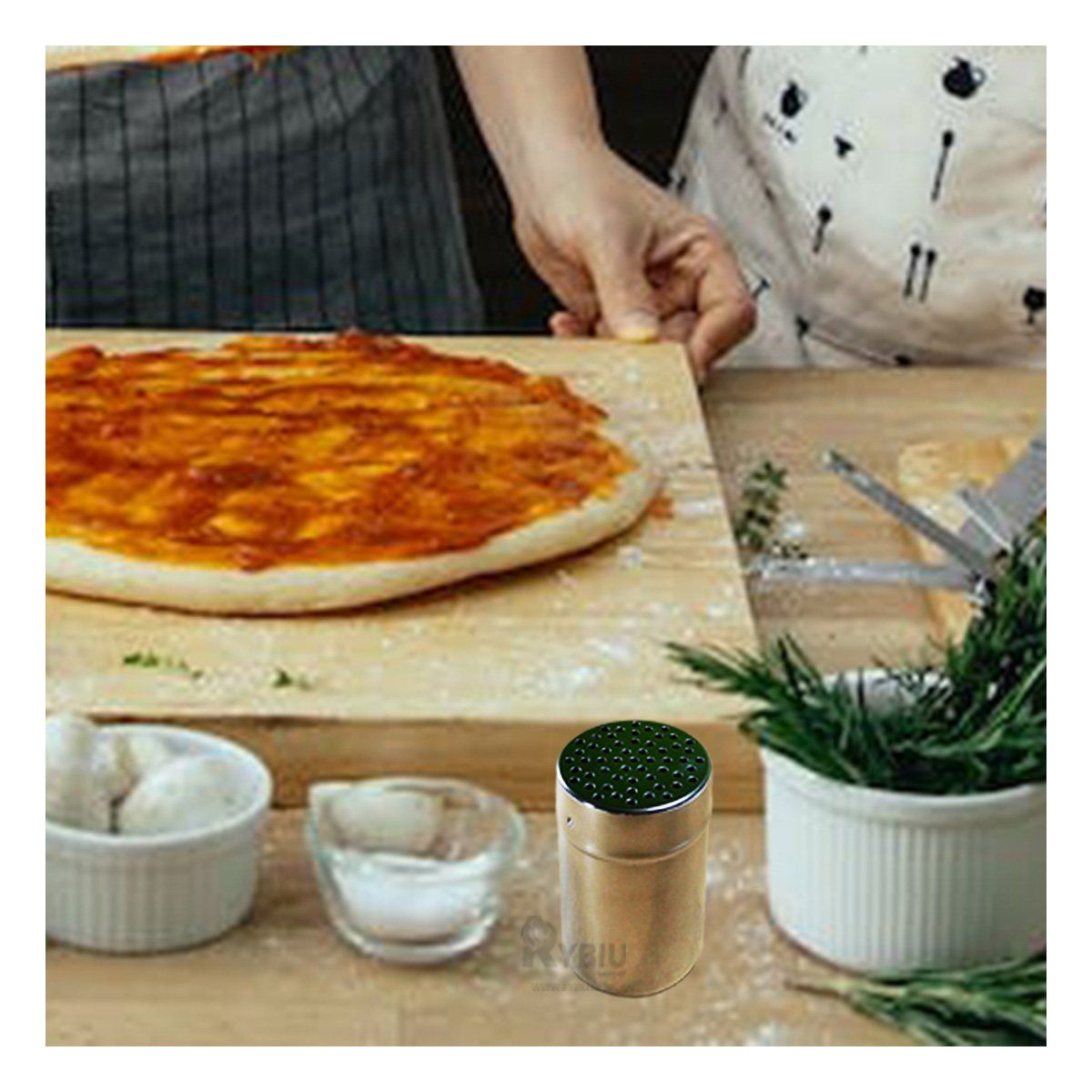 GENERICO - Salero Sofisticado para la Mesa de Metal Y+Regalo Stickers