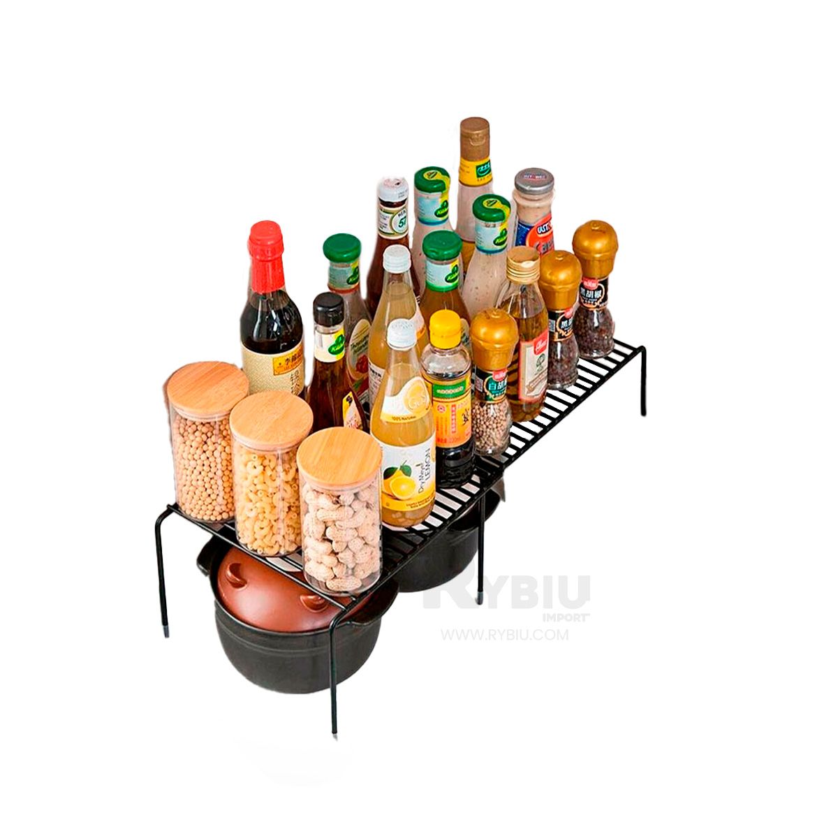 RYBIU IMPORT - Rejilla Compacto y Util de 6 Pilares Negro Y+Gift Stickers