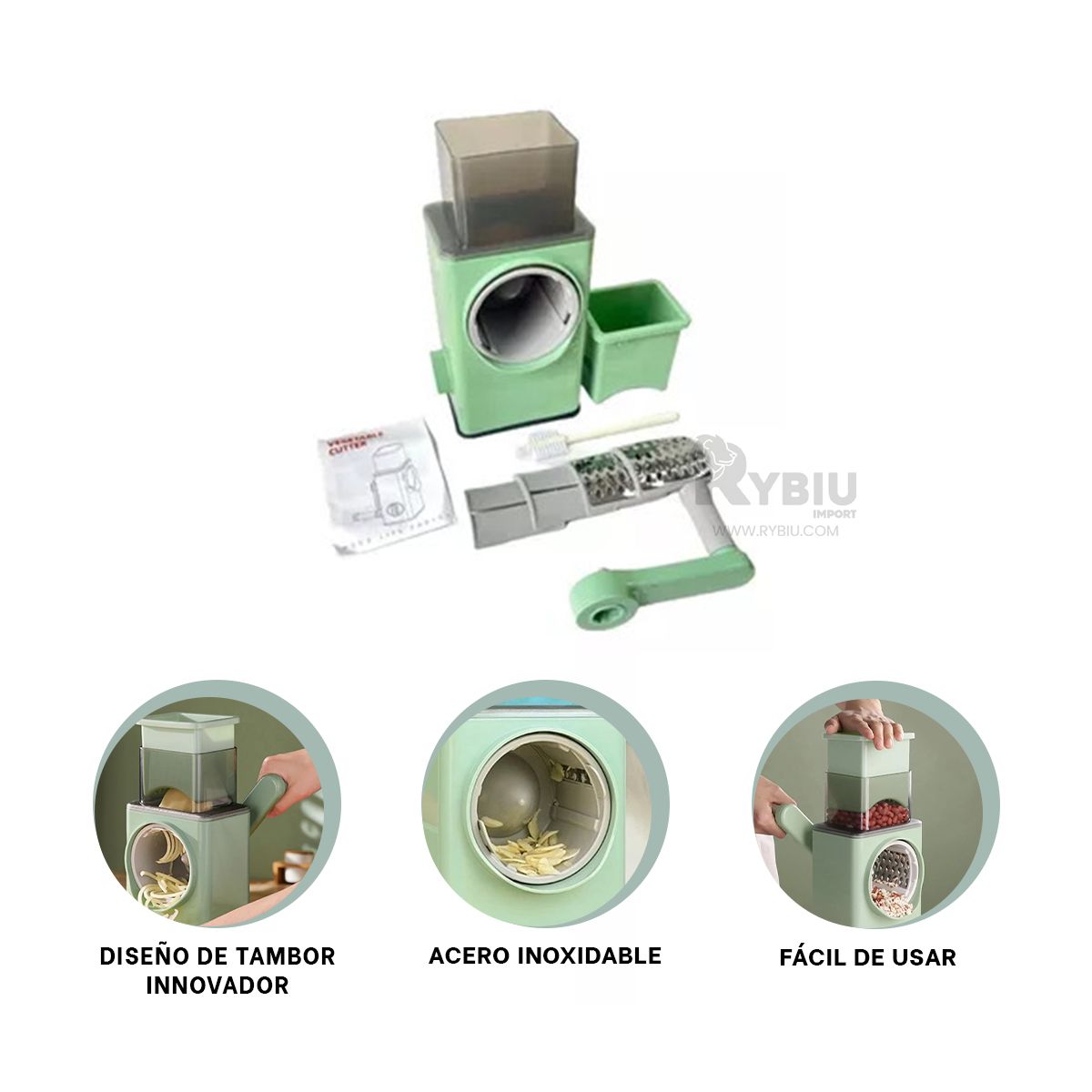 GENERICO - Rebanador Cortes Finos de Cocina en Verde Y+Regalo Stickers