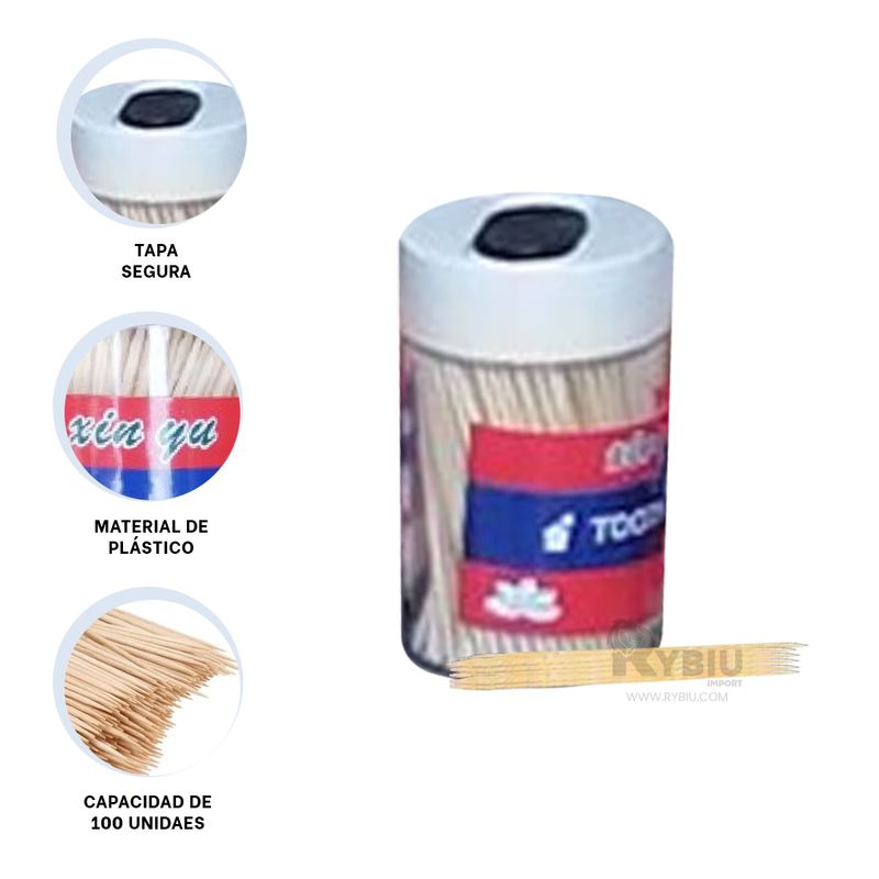 GENERICO - Combo 2 Contenedores y Palos Dentales Blanco Y+Gift Stickers