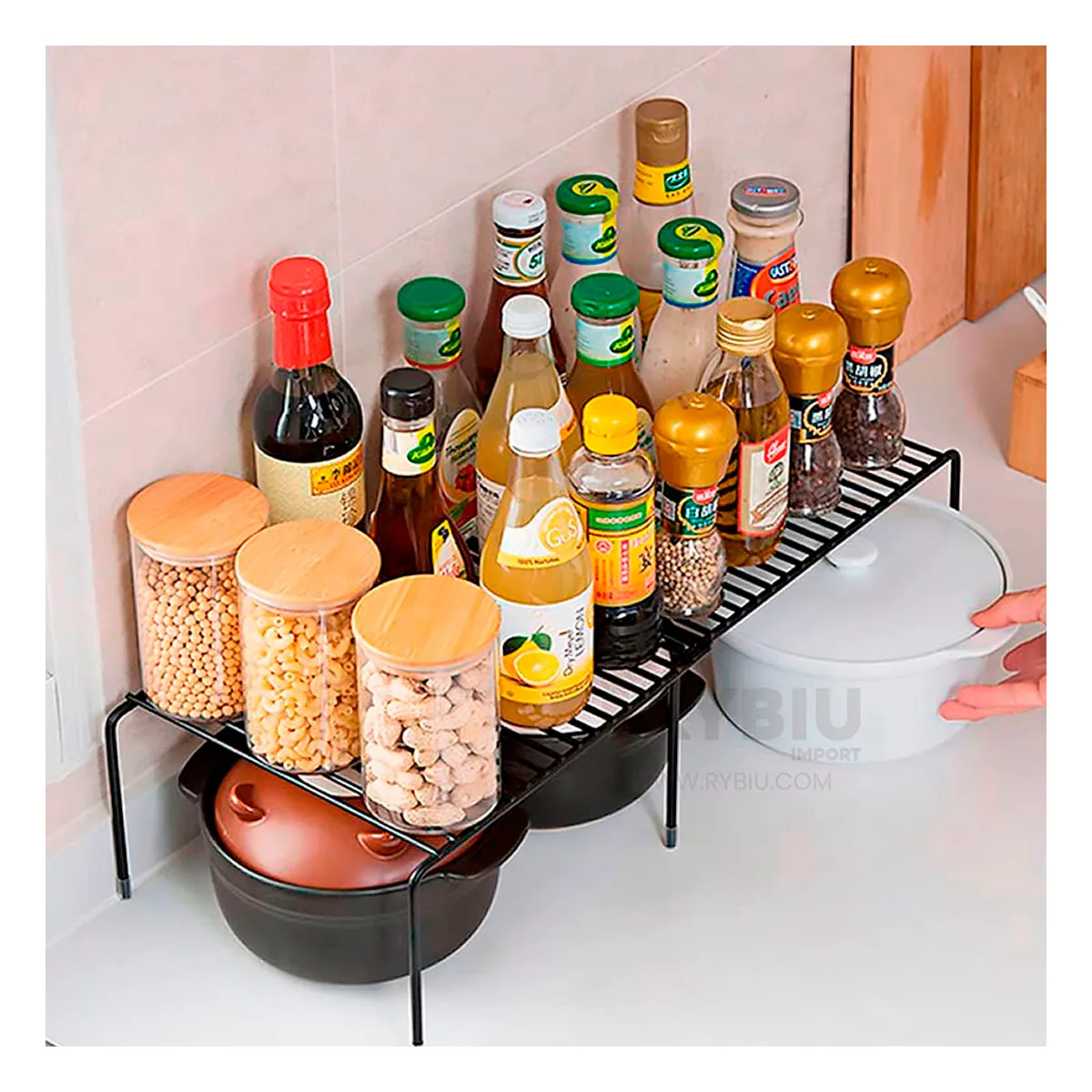 GENERICO - Separador Cajonero de 6 Soportes Negro Y+Regalo Agendita