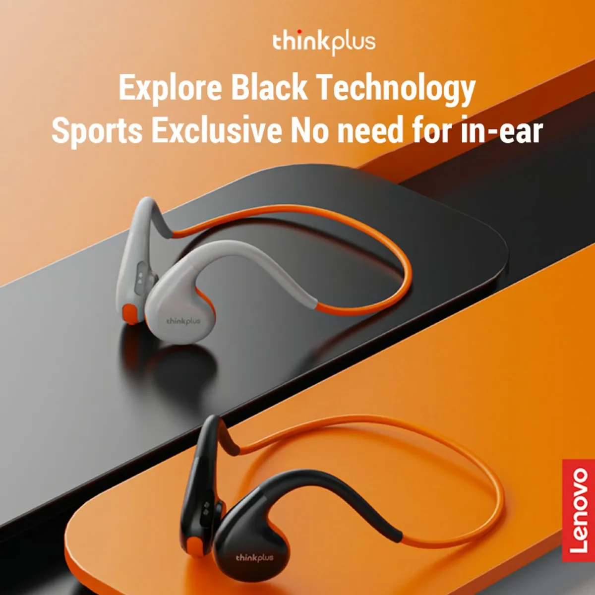 LENOVO - Audífonos Bluetooth impermeables de conducción Osea Lenovo X7 Negros