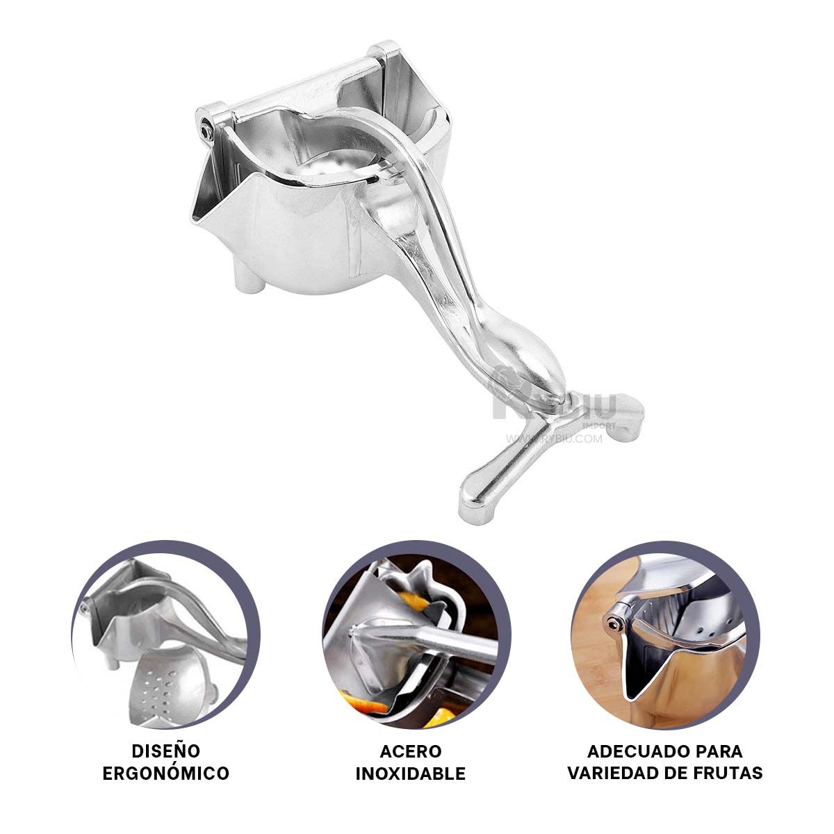 GENERICO - Exprimidor Perfecto para Cocina Plateado Y+Regalo Stickers