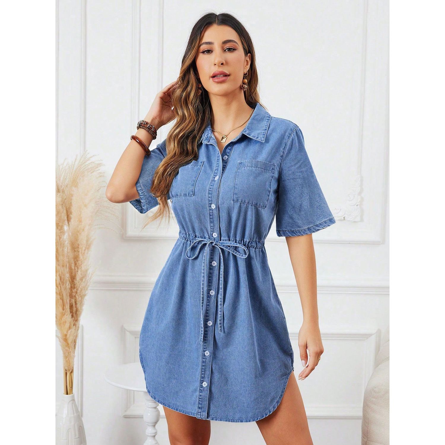 Vestido Camisero de Jean con botones GENERICO