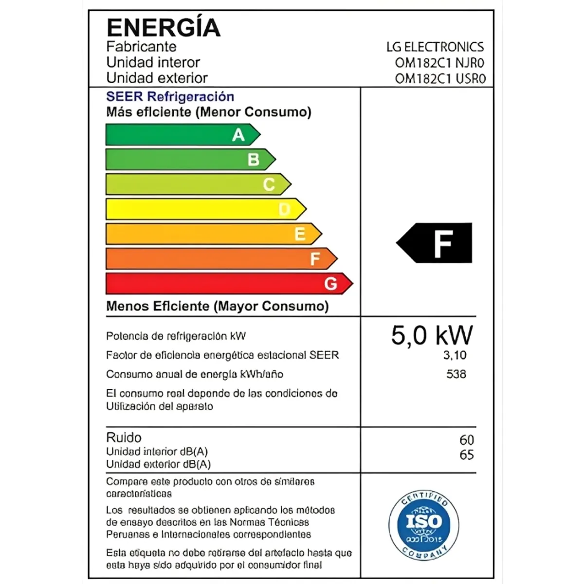 LG - Aire Acondicionado LG 18000 BTU Split Pared On/Off Frío Solo
