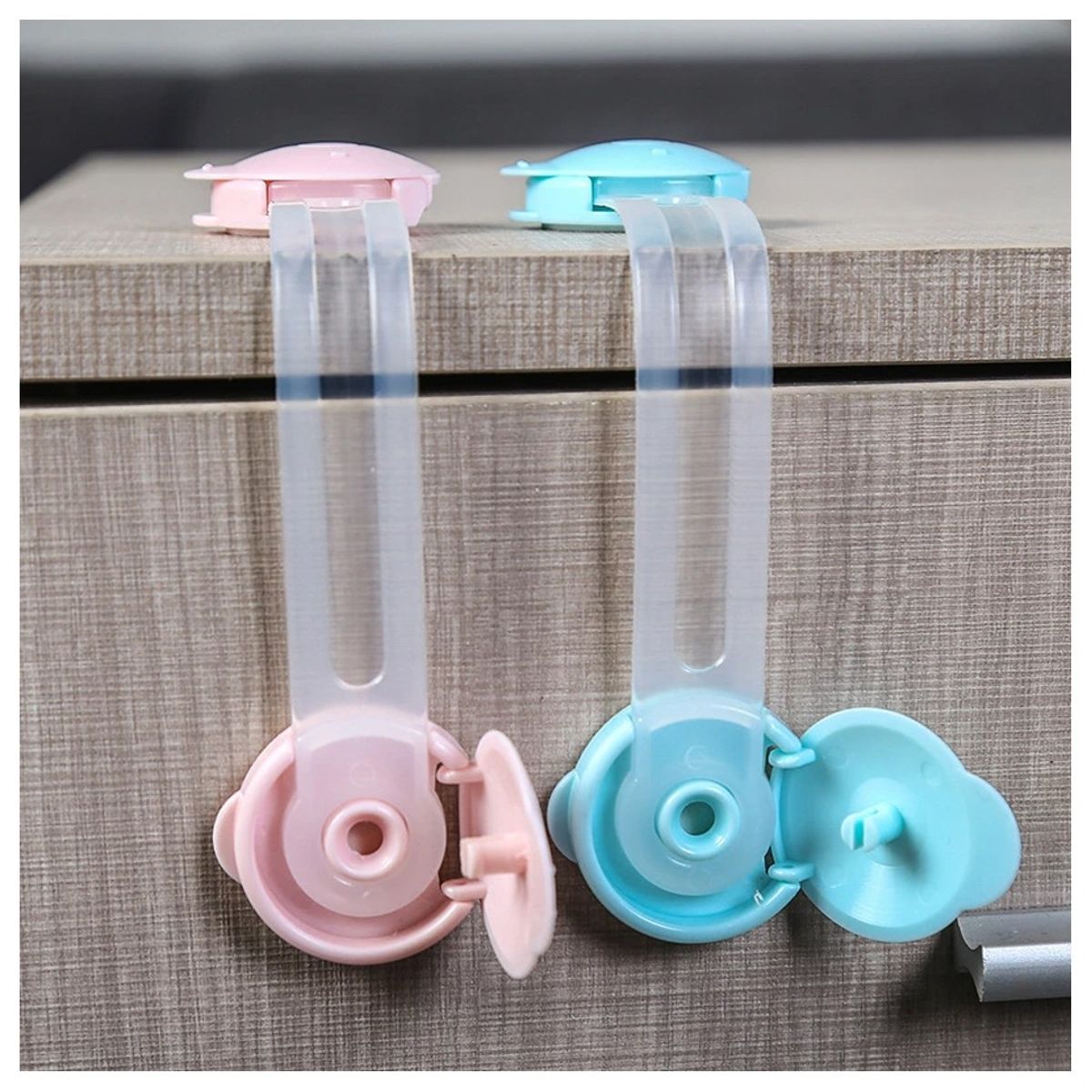 TODO FIT - CERRADURA DE SEGURIDAD PARA PROTECCIÓN DE PUERTAS CAJONES NIÑOS ROSADO