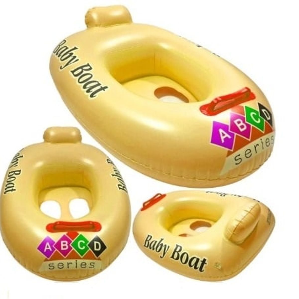 GENERICO - Barco flotador inflable para niños Amarillo