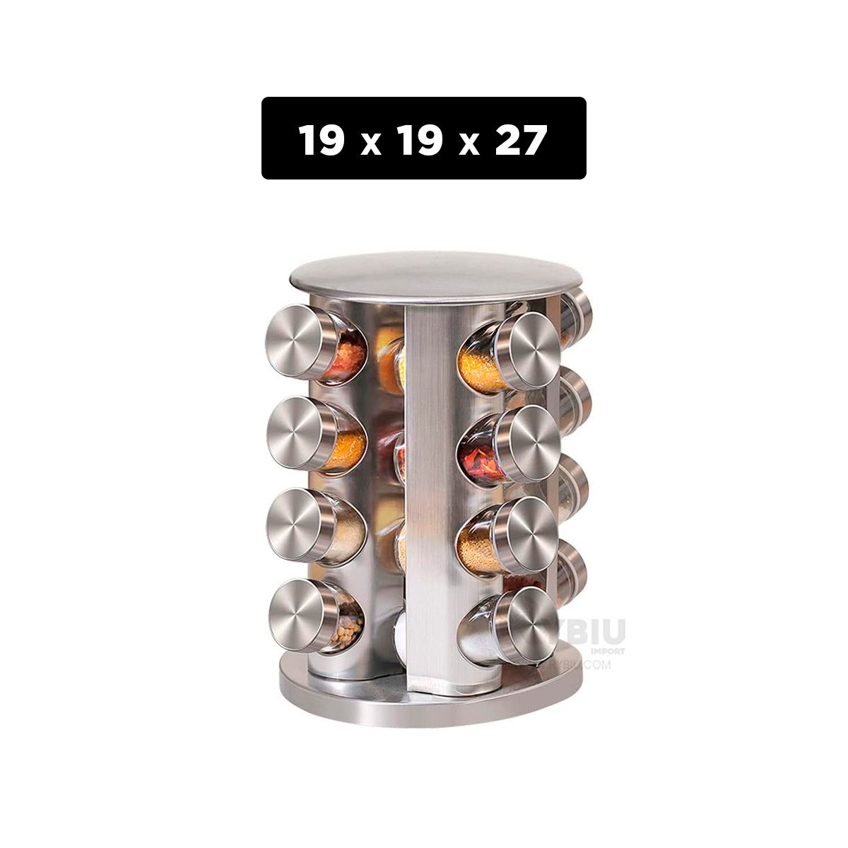 RYBIU IMPORT - Especiero Funcional de Forma Circular Y+Banderitas Adhesivas