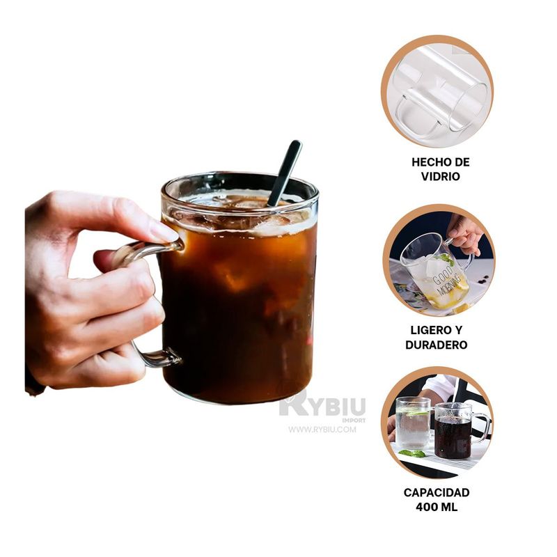 GENERICO - Vaso Practico 400ML en Transparente Y+Ligas de Regalo