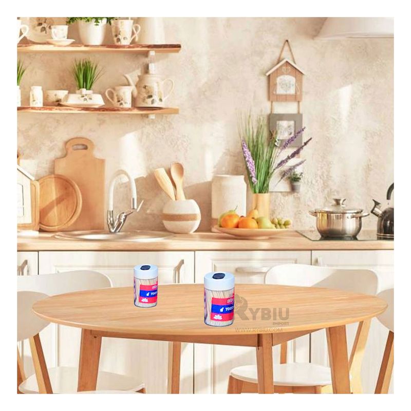 GENERICO - Set 2 Frascos de Palillos Dentales de Tapa Segura Blanco