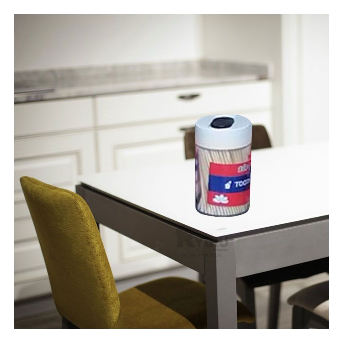 GENERICO - Set Duo de Palillos Degradables en Blanco Y+Papel de Regalo