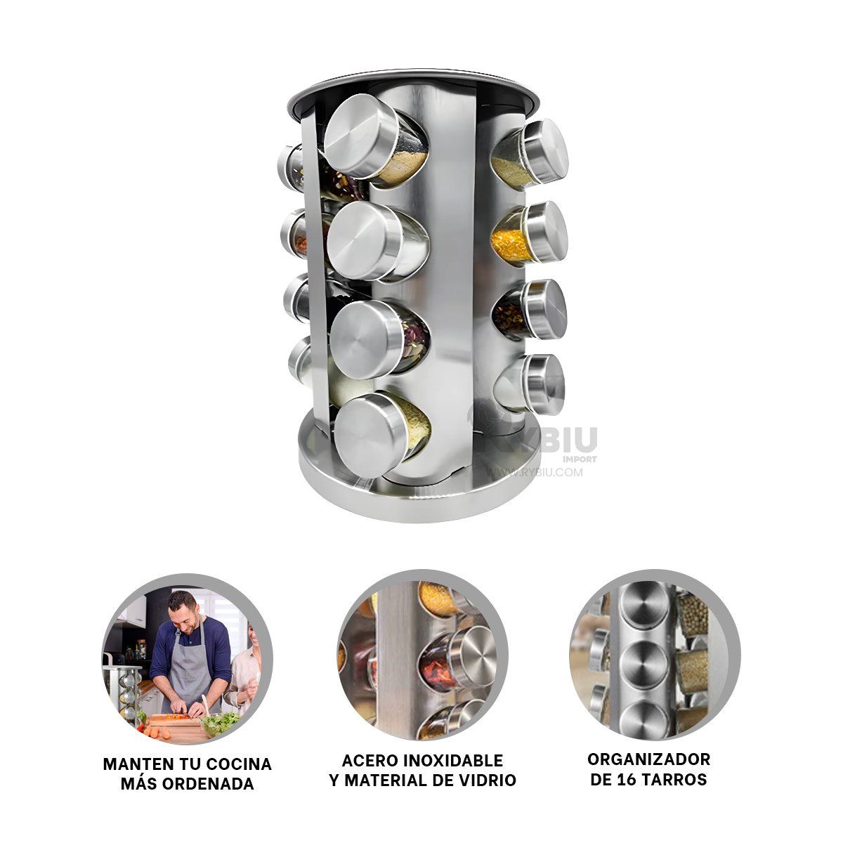GENERICO - Especiero de Varios Espacios Circular Y+Post-it Adhesivos