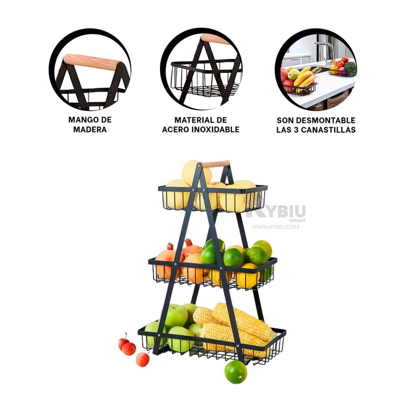 GENERICO - Organizador para Fresas Funcional en Negro Y+Gift Stickers
