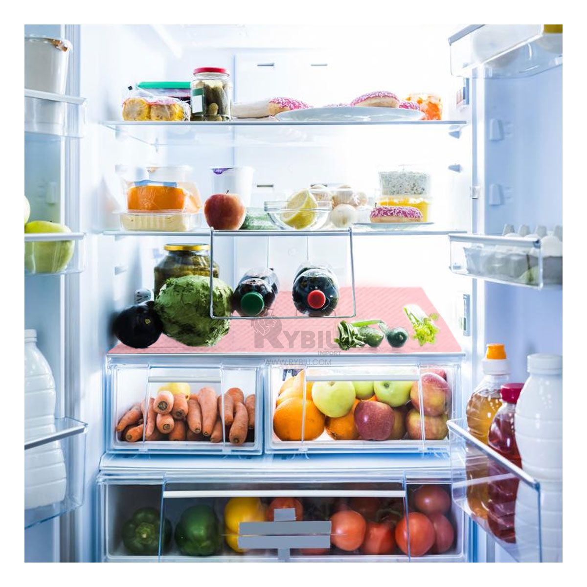 GENERICO - Set de 4 Alfombrillas Inmpermeables 29x45 cm de Rosado