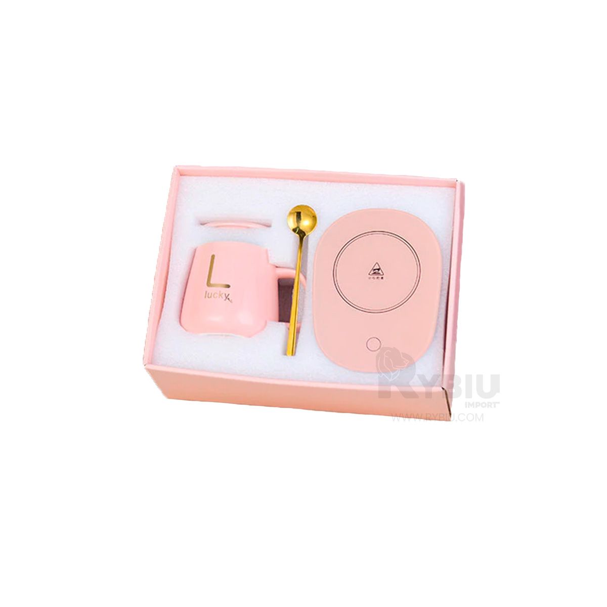 RYBIU IMPORT - Calentador Funcional de Tazas en Rosado Y+Regalo Agendita