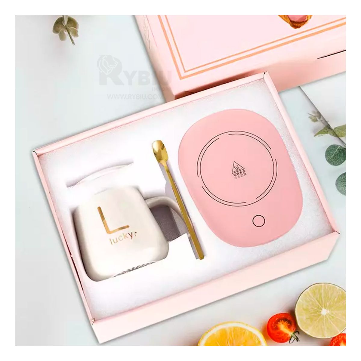 RYBIU IMPORT - Pack Compacto y Termico en Color Rosado Y+Gift Stickers