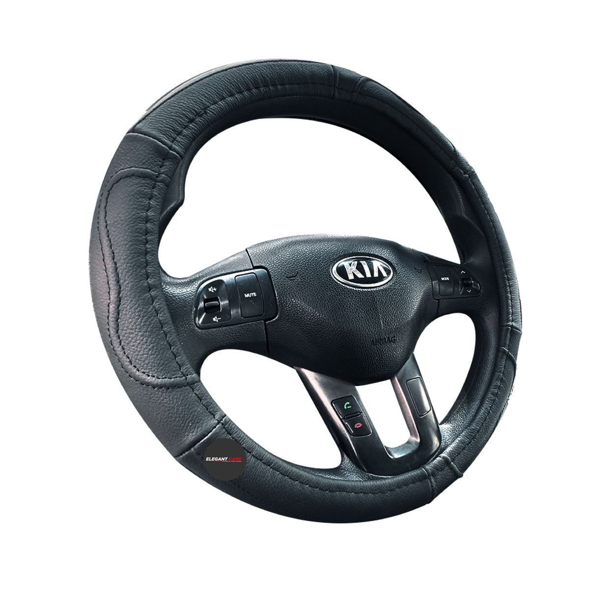 JEF - Forro De Timon Elegante Cuero Negro 37-38CM