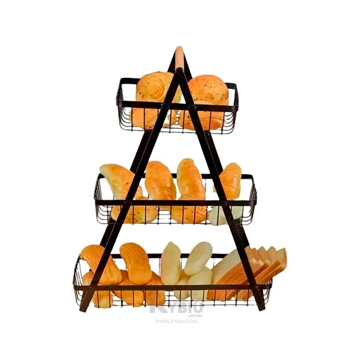 RYBIU IMPORT - Organizador para Fruta de 3 Pisos en Negro Y+Gift MiniAgenda