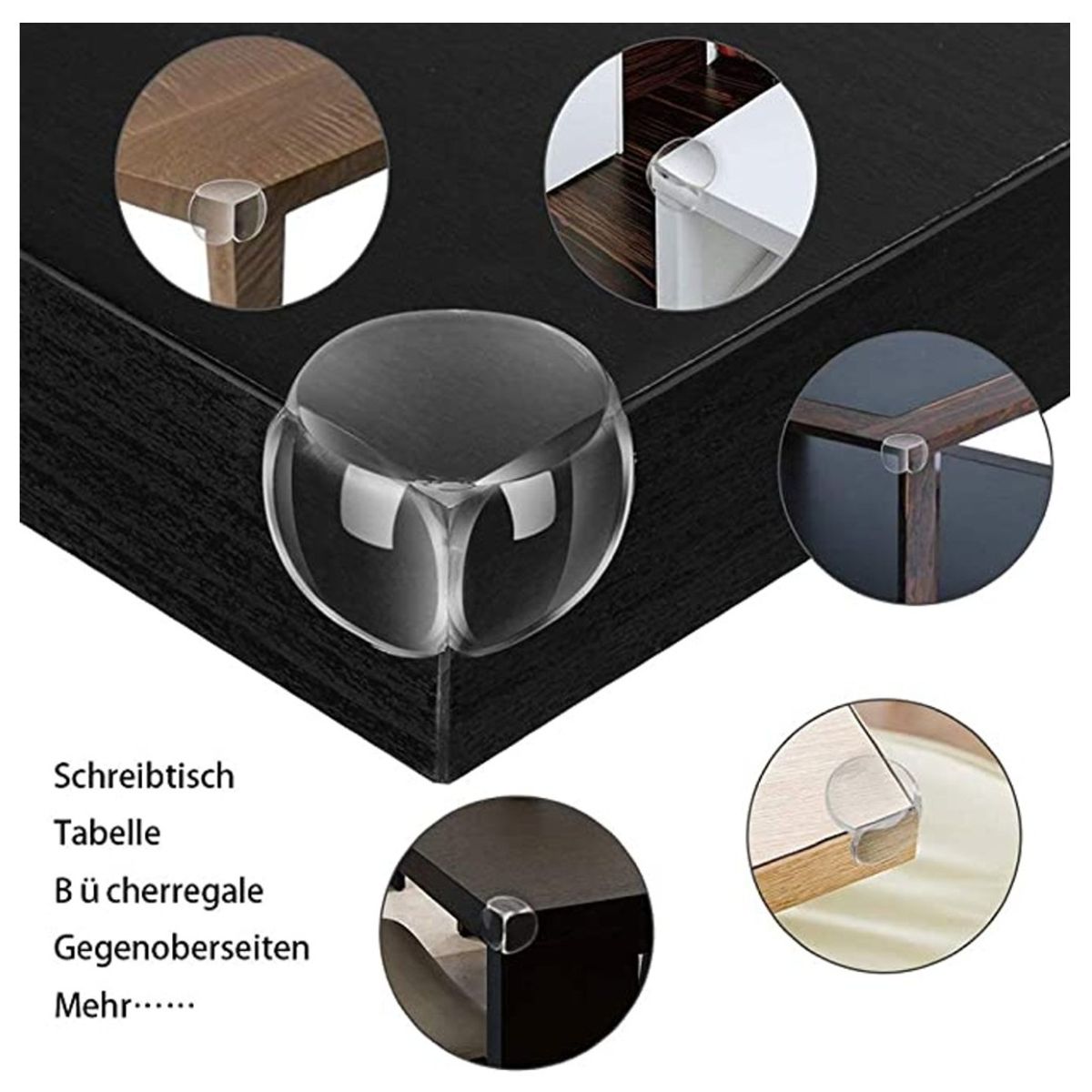 TODO FIT - Protector de esquinas transparente para bebés  Seguridad fuerte para muebles x4 unidades