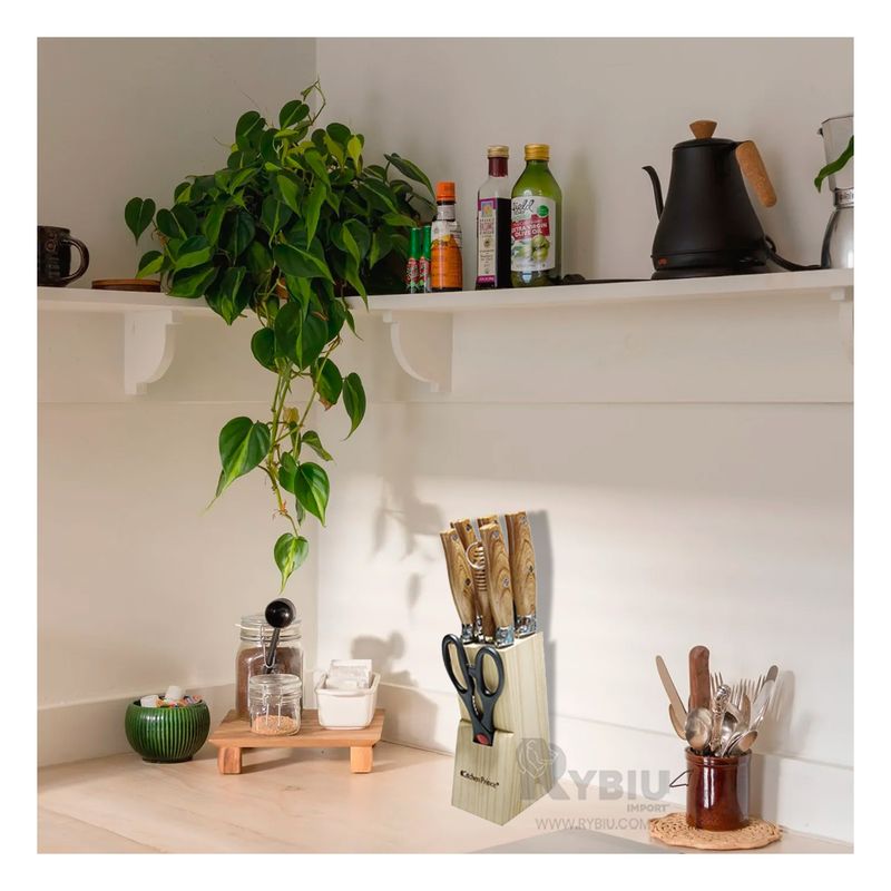 RYBIU IMPORT - Kit para Cocina de Madera Y+Regalo Stickers