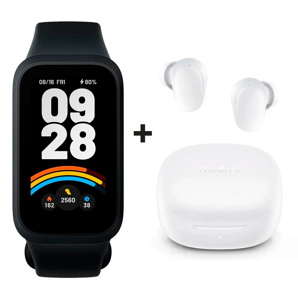 XIAOMI - Xiaomi SmartBand 9 Active + Audifonos Buds 6 Play Blanco