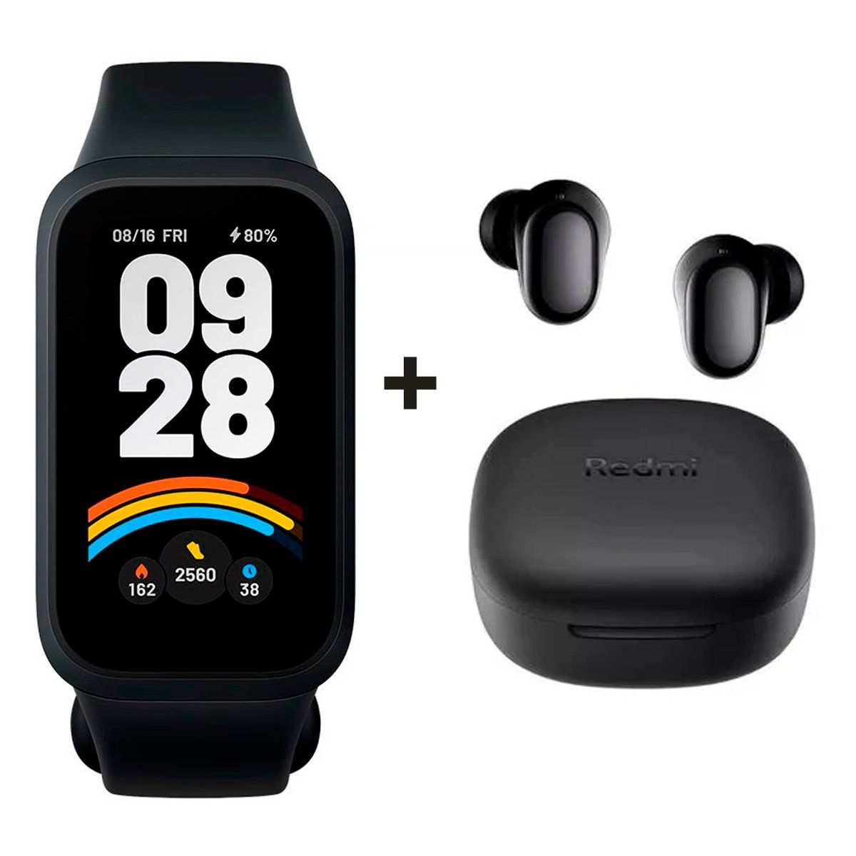XIAOMI - Xiaomi SmartBand 9 Active + Audifonos Buds 6 Play Negro