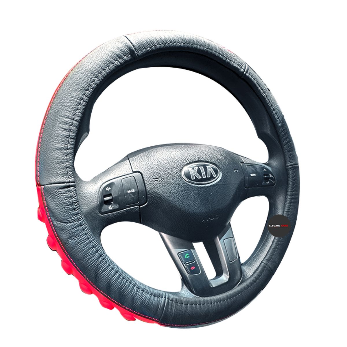 JET - Forro De Timón Cuero Antiestrés Rojo 37 38CM